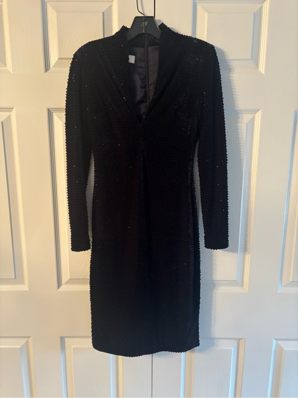 House of CB navy velvet Long Sleeve Sheath Dress